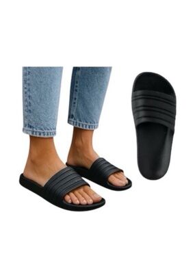 Athletic Works Black Slide Sandals Made In USA